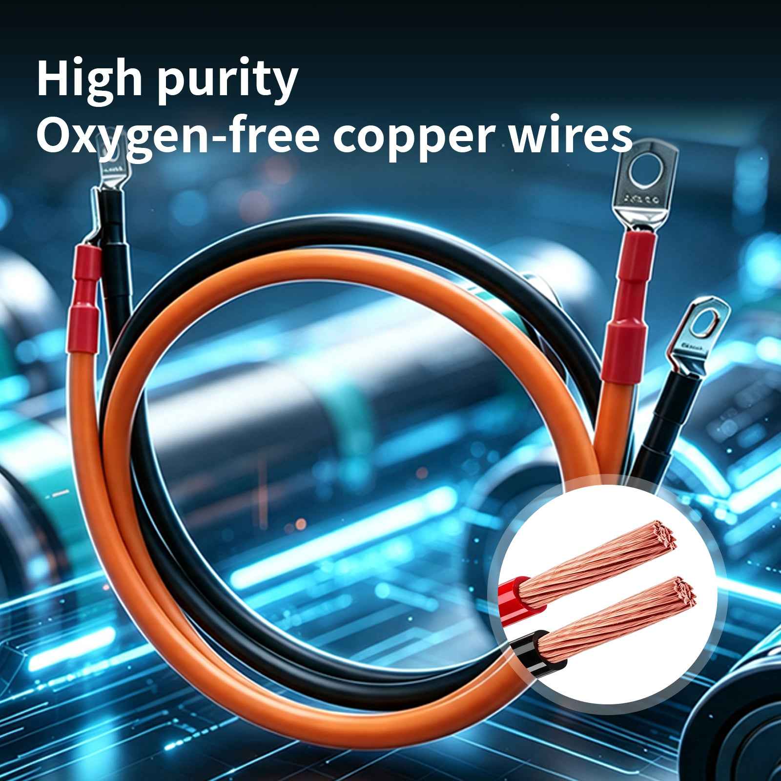 Premium Battery Cable - Reliable Red and Black Options in 30MM, 50MM, and 70MM - Lumstor