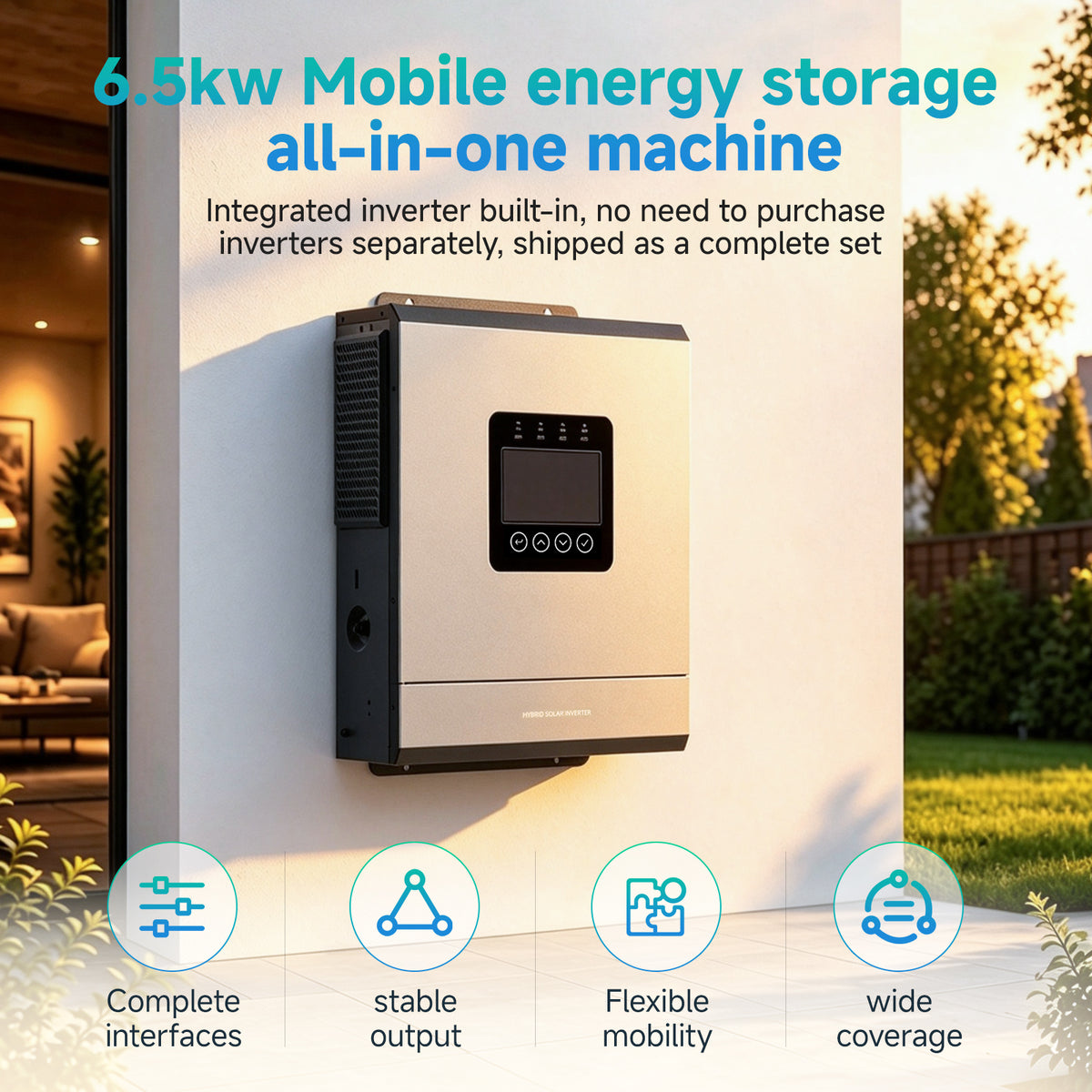 6.5kWh Integrated Off-Grid Solar Generator System with Dual MPPT & Pure Sine Wave Inverter