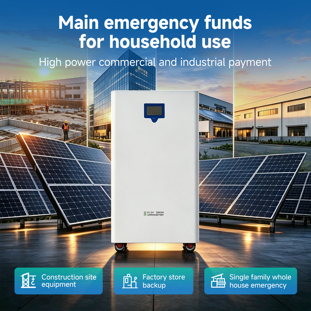 20KWH Solar Energy Storage System | 20KWh Home Energy Storage Wheeled Lithium Iron Phosphate Battery