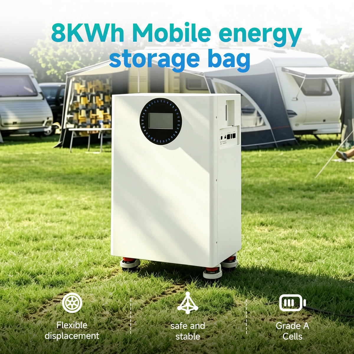 8KWH Solar Energy Storage System | 8KWh Home Energy Storage Wheeled Lithium Iron Phosphate Battery