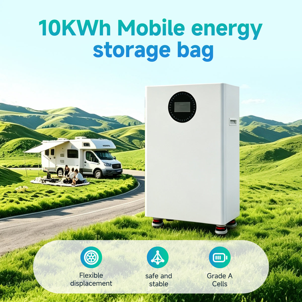 10KWH Solar Energy Storage System | 10KWh Home Energy Storage Wheeled Lithium Iron Phosphate Battery